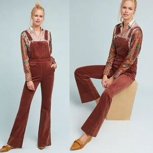 Anthropology Women’s corduroy flare overalls, size 26